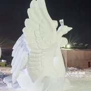 Snow sculpture in Kirovsk