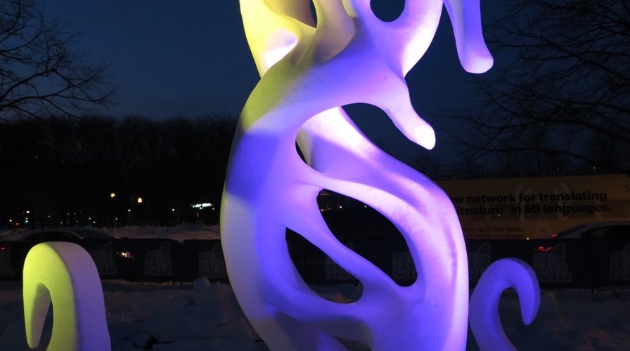 Tongue Twister, 2014 by Elisabet Kristensen. Snow sculpture, 350x180x180cm, Chicago, USA 