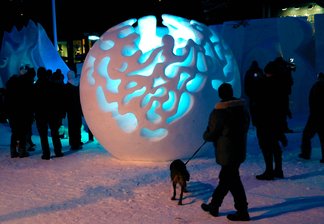 Ecosphere 2009 by Laila Kolostyák. Snow sculpture, Hovden, Norway