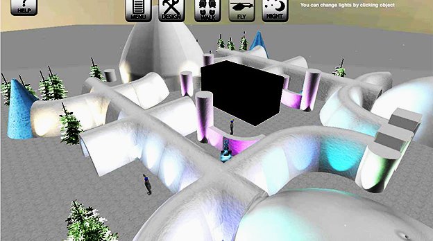  The Lapland Snow Design Application enables designing and building snow and ice environments on the Internet. 