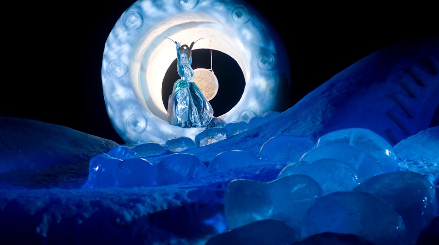 The Stallo and the Silver Moon, stage design by Laila Kolostyák at the Borealis Winter Festival, Alta, Norway